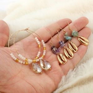 18K Gold-Plated Vintage Bohemian Earrings Set